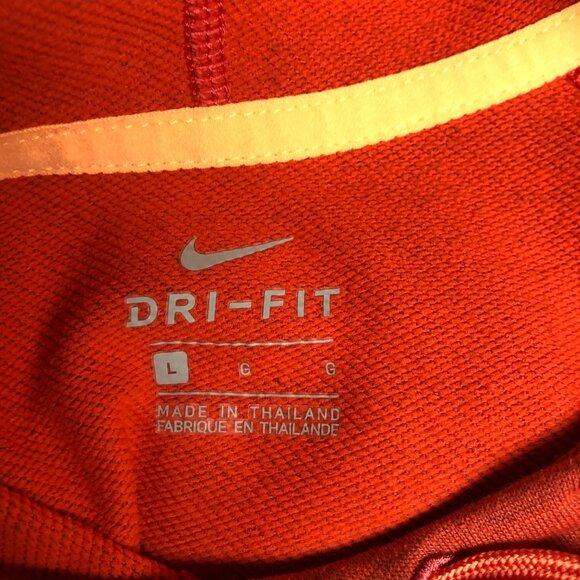 Nike Dri Fit Hoodie Womens Size Large Just Do It Orange Pullover Sweatshirt - Picture 5 of 8